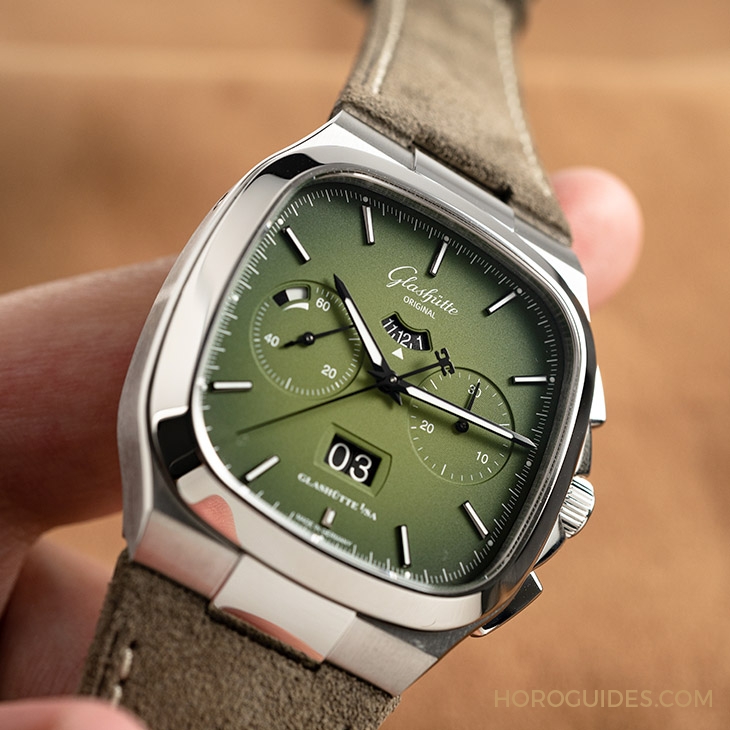 GLASHüTTE ORIGINAL - 好Funky的復古表！ 格拉蘇蒂原創Seventies Chronograph墨玉綠面盤