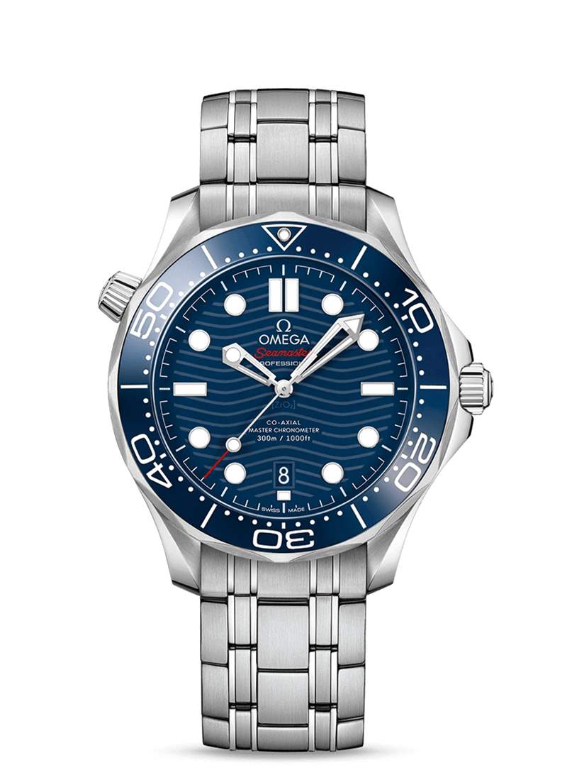 OMEGA 歐米茄Seamaster Diver 300M目前國(guó)外報(bào)價(jià)約4,100美金（折合約HKD 32,180），三個(gè)月來(lái)行情下滑5%。（OMEGA）