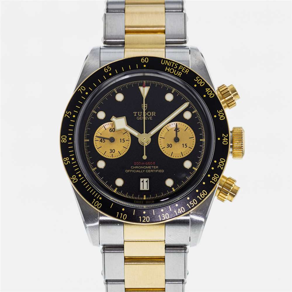 帝舵 Heritage Black Bay 計時碼表 S&G 79363 的士兵形象。