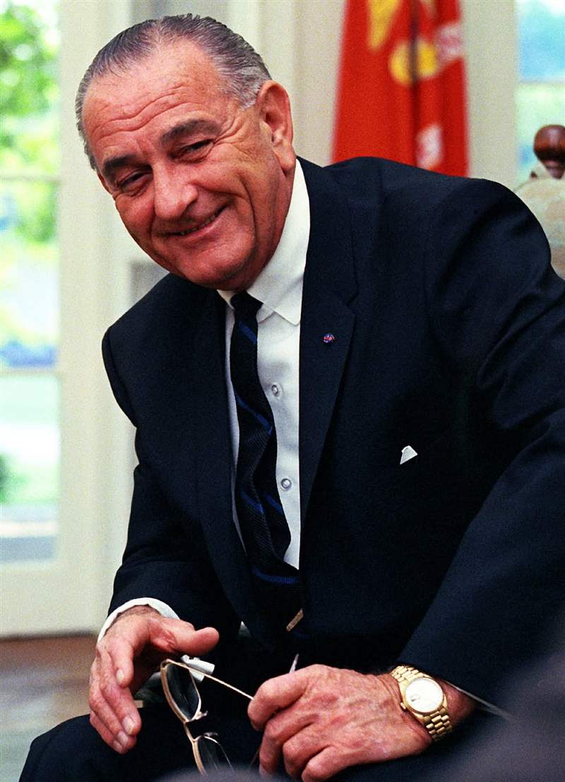 林登·約翰遜 (Lyndon B. Johnson) 總統(tǒng)佩戴勞力士 Day-Date。