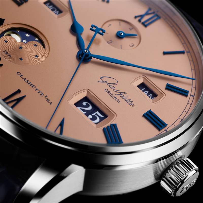 格拉蘇蒂原創(chuàng) Senator Execellence Perpetual Calendar 表盤微距照片