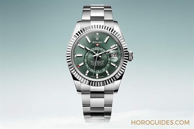 ROLEX - 勞力士天行者Sky-Dweller半金材質(zhì)推出薄荷綠新色，玫瑰金材質(zhì)搭配專屬藍(lán)綠色表盤(pán)