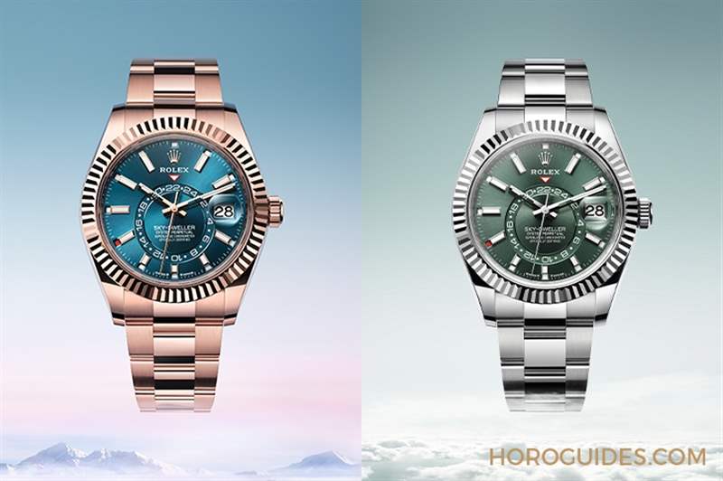 ROLEX - 勞力士天行者Sky-Dweller半金材質(zhì)推出薄荷綠新色，玫瑰金材質(zhì)搭配專屬藍(lán)綠色表盤(pán)