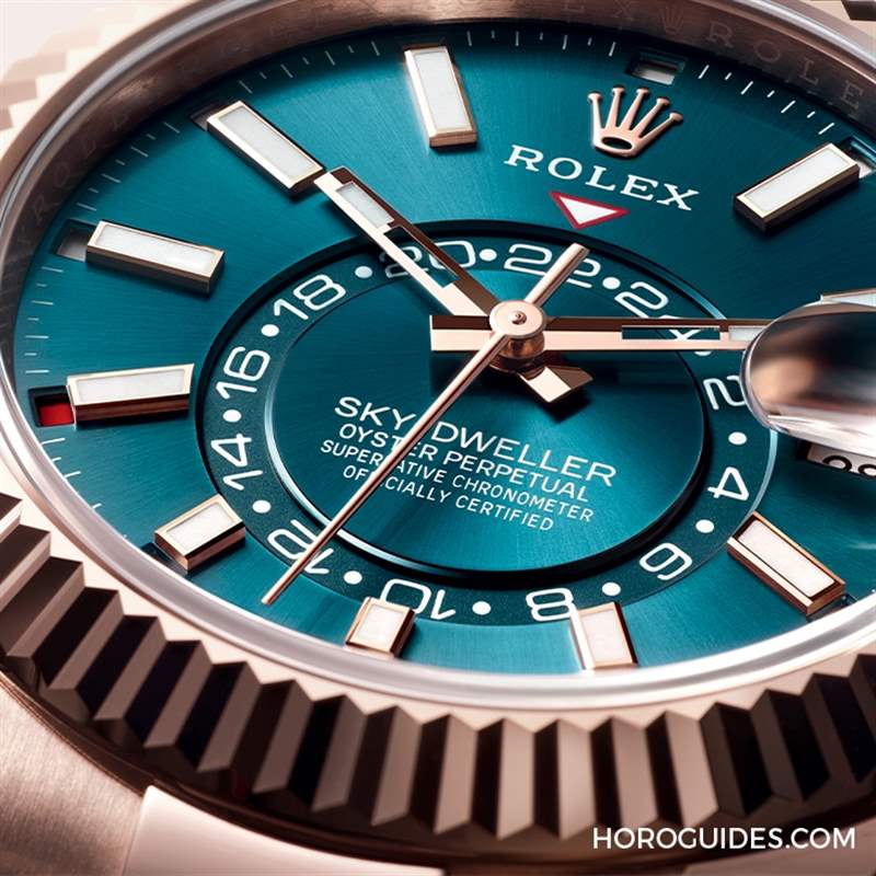 ROLEX - 勞力士天行者Sky-Dweller半金材質(zhì)推出薄荷綠新色，玫瑰金材質(zhì)搭配專屬藍(lán)綠色表盤(pán)