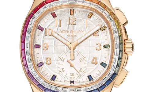 百達翡麗推出Ref. 7968/300R-001 Aquanaut Luce Rainbow Chronograph彩虹藍寶石表圈計時碼表