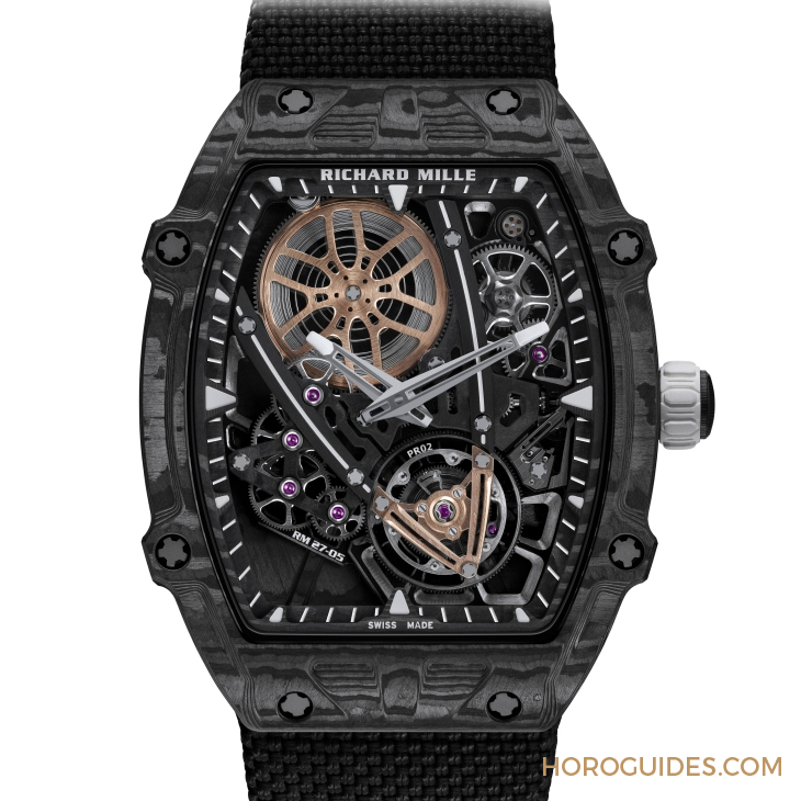 RICHARD MILLE - LIMITED EDITION - RM27-05 - 超輕11.5g表殼、網(wǎng)球名將輕量合作款終章！ RM 27-05 Rafael Nadal飛行陀飛輪腕表登場